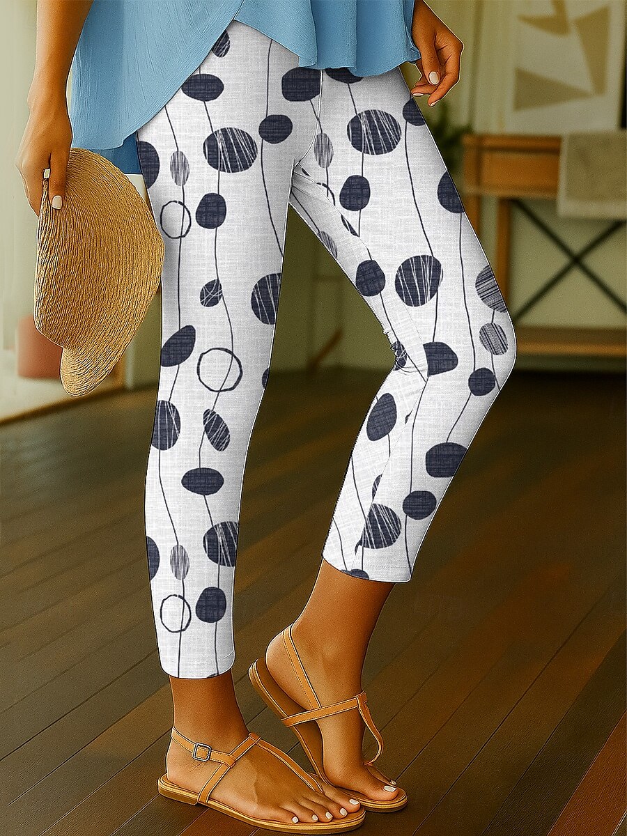 Femmes Leggings Vacances ancien Mode Longueur cheville Taille haute Graphique Abstrait Impression Doux Respirant Haute Élasticité Extérieur Quotidien Noir Blanche Marron Gris Claire Printemps Automne de 2025 ? $19.99 –P3