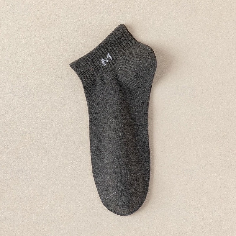 Per uomo 10 coppie Pacchi Multipli Calzini Calzini da Corsa Calzini Casual Nero+Bianco+Grigio Nero Colore Lettera Vacanza Sport & Outdoor Quotidiano Base Medio Primavera Autunno Moda Casual del 2025 a $6.99 –P11