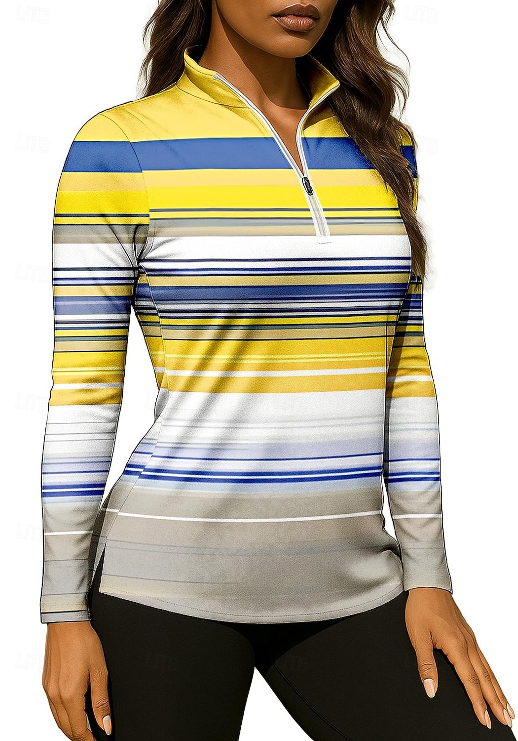 Per donna Geometrico A righe Maglietta Maglietta sportiva Polo da golf Maglia da tennis Manica Lunga Cerniera Floreale UPF50+ Resistente ai Raggi UV Alta elasticità Traspirante Tennis Golf Pickleball del 2026 a $25.99 –P3