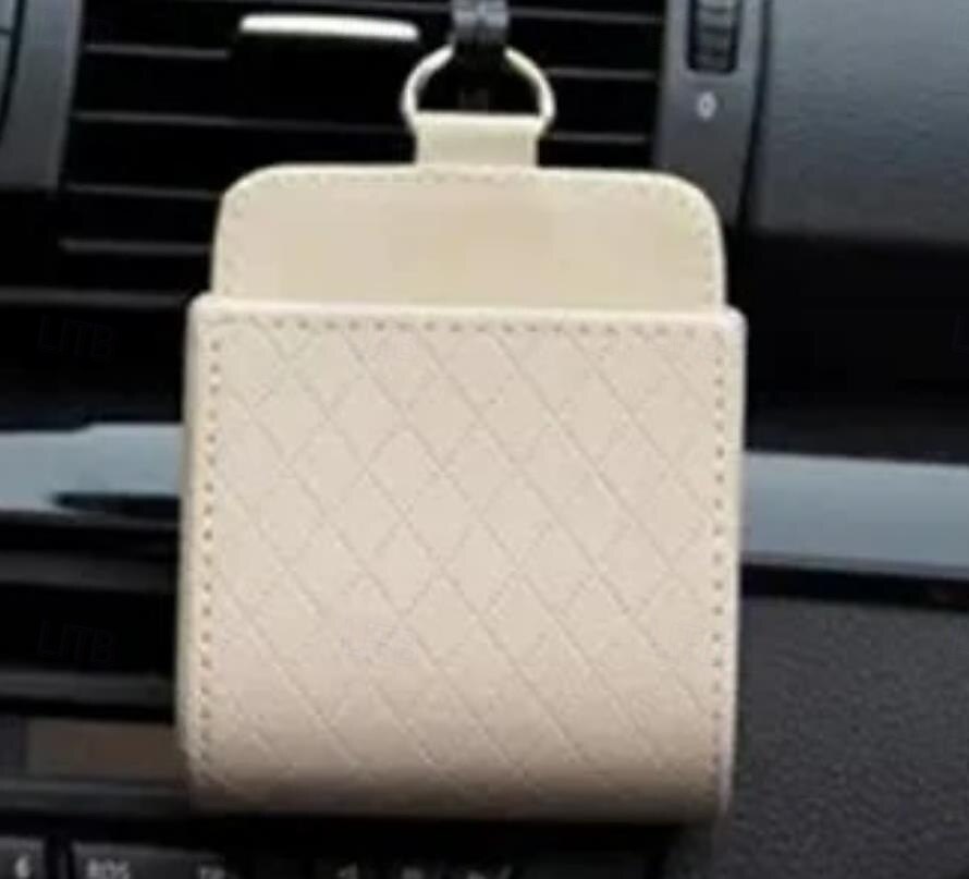 Cestino portaoggetti per bocchette di ventilazione per auto, organizer da appendere in pelle per telefono, sigarette, monete, carte, custodia multifunzionale per bocchette di ventilazione per auto, del 2025 a $6.49 –P8