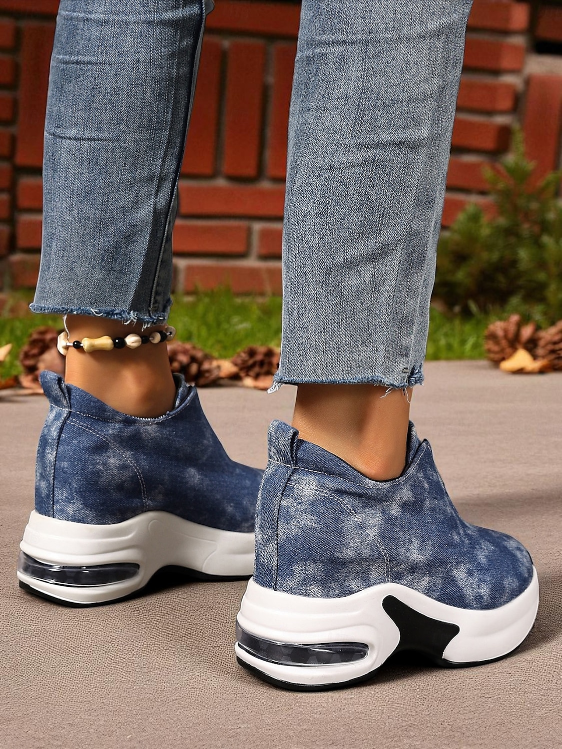Women's Canvas Platform Sneakers with Air Cushion – Trendy Zip-Up Wedge Walking Shoes for Casual Outfits, Street Style and Travel 2025 - $32.99 –P8
