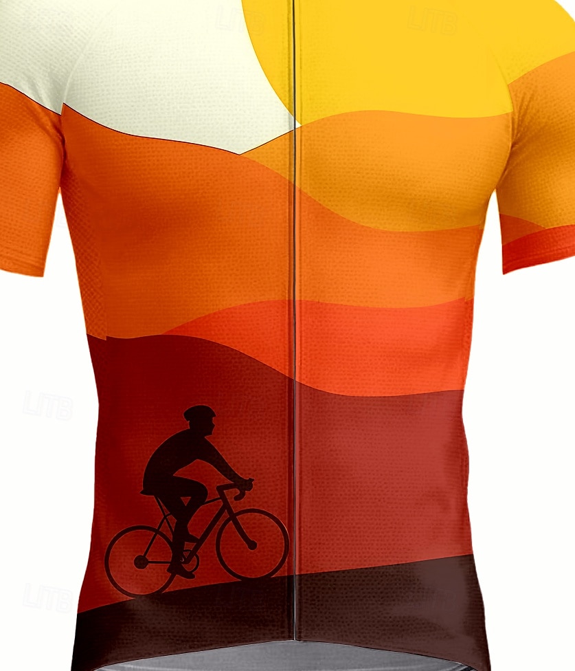 Homme Maillot et Collant Avec Bretelles Velo Cyclisme Maillot et Collant Velo Cyclisme Maillot de cyclisme Manche Courte Cyclisme Maillot Top avec 3 poches arrière Résistant aux UV Séchage Rapide de 2025 ? $25.99 –P3