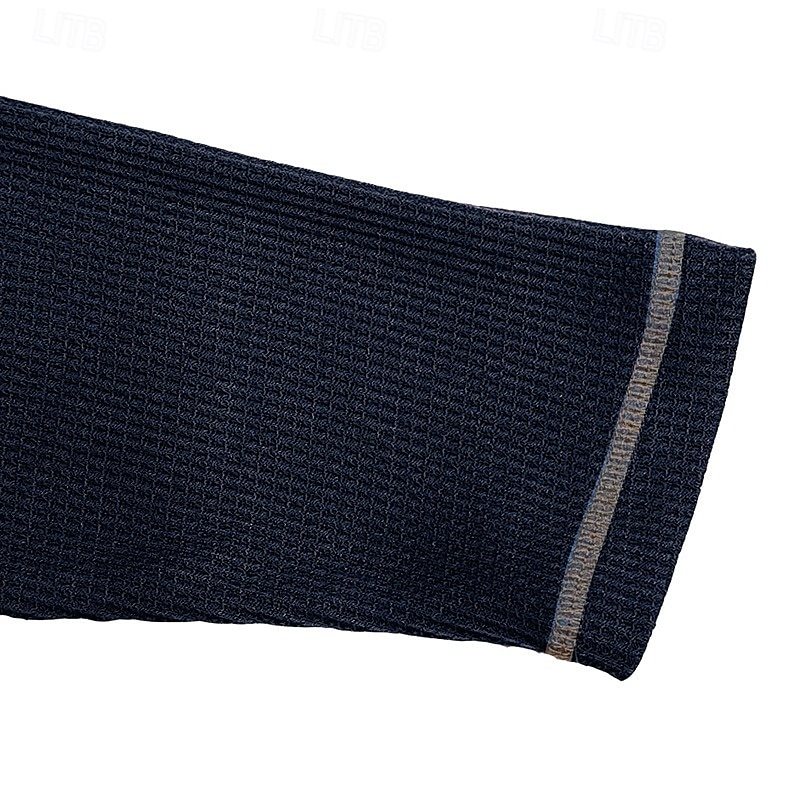 Муж. Футболка Рубашка Хенли Вафельная трикотажная футболка Рубашка с длинным рукавом Длинный рукав Контрастных цветов Один цвет Мода Оригинальный рисунок Классический Пэчворк Хенли 2026 - $21.99 –P4