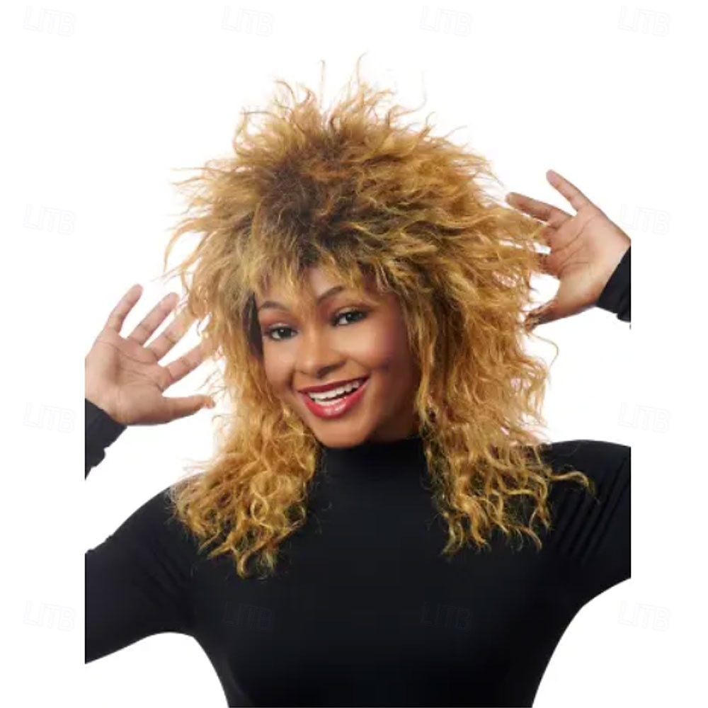 Paruka Tina Queen of Rock – vlasy rockové hvězdy na Halloween, cosplay, kostýmní párty, hraní rolí a divadelní vystoupení 2025 - $23.99 –P1