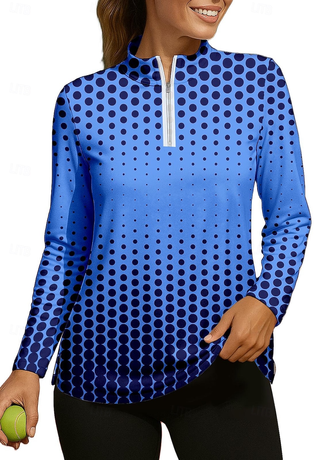 Per donna Geometrico Sfumatura Puois Maglietta Maglietta sportiva Polo da golf Maglia da tennis Manica Lunga Cerniera Floreale UPF50+ Resistente ai Raggi UV Alta elasticità Traspirante Pallavolo del 2026 a $25.99 –P1