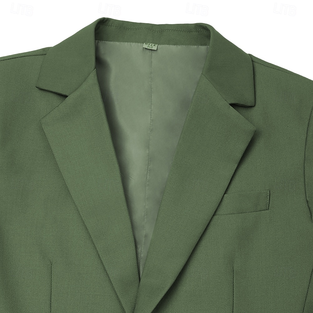 Costumes de mariage pour hommes Affaires Noire Sauge Mode Formelle Été Couleur unie Coupe standard 3 pièces Simple bouton Deux boutons de 2025 ? $136.99 –P9