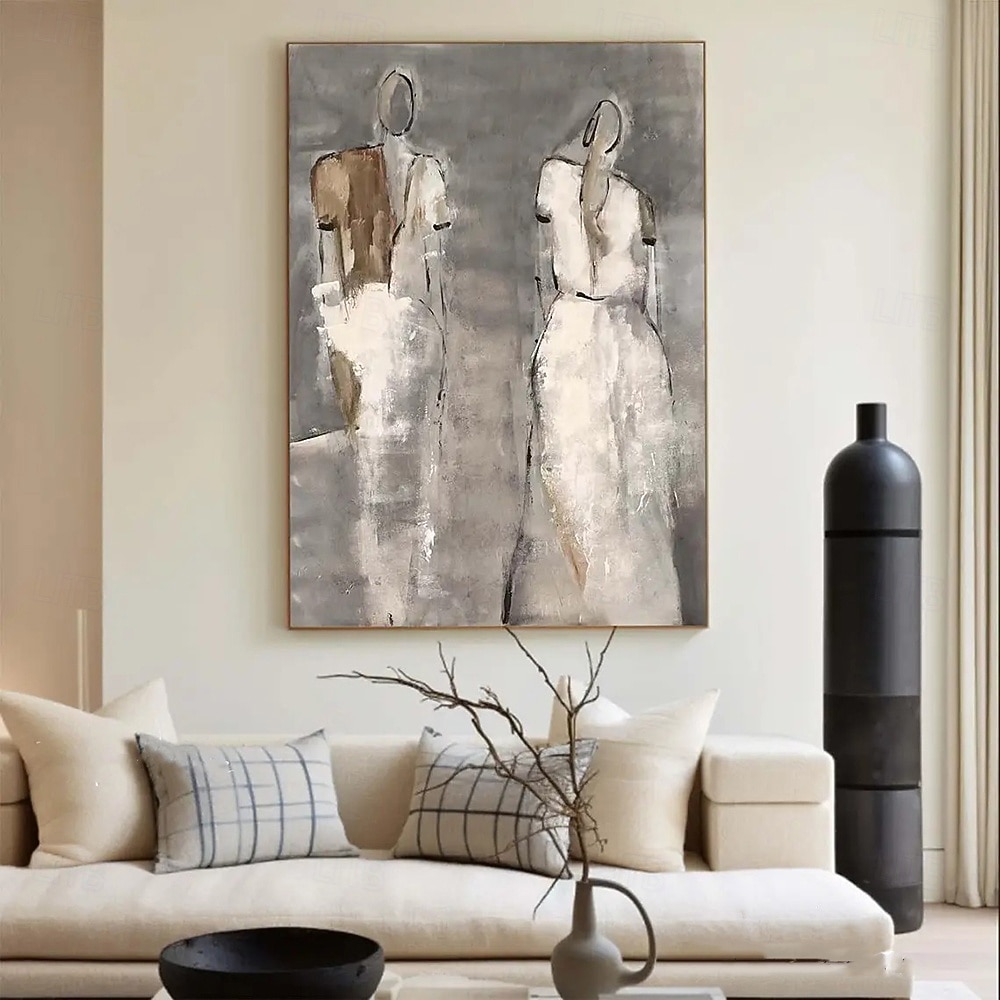 Pintura a óleo feita à mão em tela, arte de parede, decoração, personagem de dança abstrata simples para decoração de casa, moldura esticada, pintura pendurada/pintura enrolada sem moldura, não de 2026 por $83.99 –P9