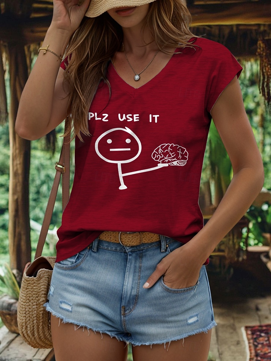 Débardeur camisole à lettres graphiques pour femmes, vintage, élégant, classique, sans manches, manches courtes, col en V, hauts classiques, vêtements de vacances quotidiens, imprimé noir, blanc, de 2025 ? $17.99 –P7