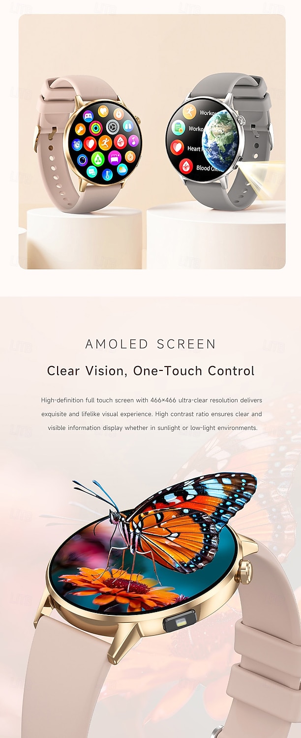 iMosi G34 Okos óra 1.32 hüvelyk Intelligens Watch Bluetooth Lépésszámláló Hívás emlékeztető Testmozgásfigyelő Kompatibilis valamivel Android iOS Uniszex Kéz nélküli hívások Vízálló Média kontroll IP68 2026 - $61.99 –P2