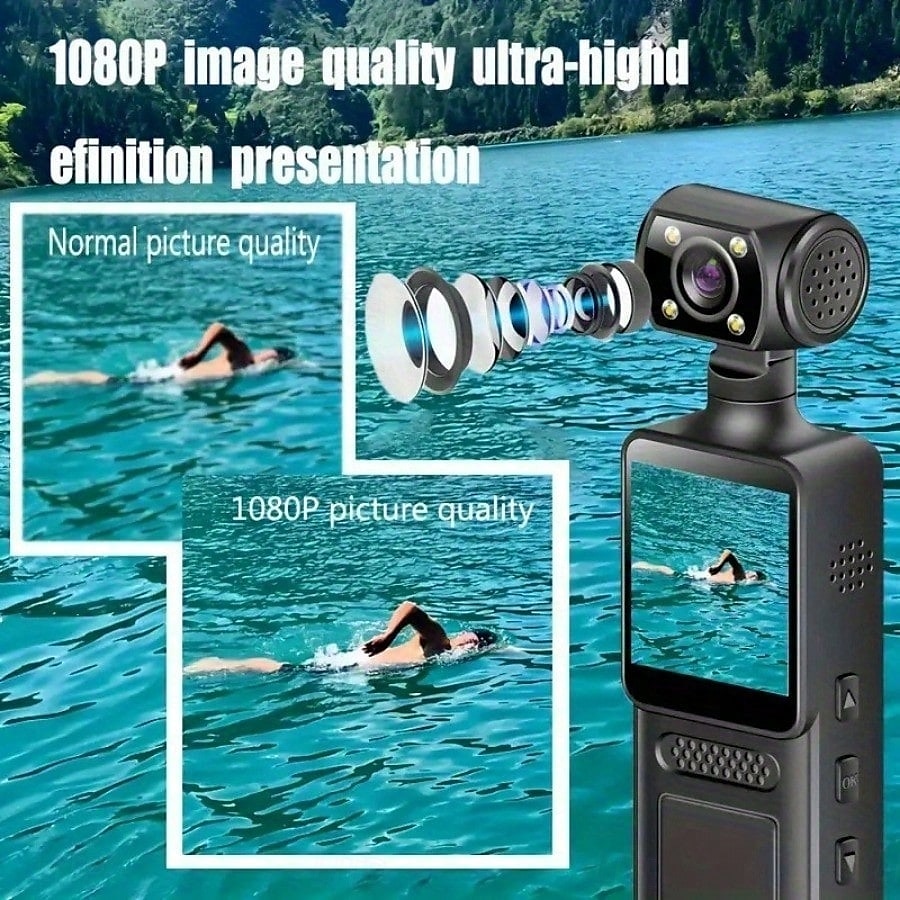 4K Ultra HD Swivel Lens Action Camera - Loop Recording & Night Vision Waterproof Anti-Shock Handheld Body Cam For Skiing Cycling Outdoor Adventures 2025 - $51.99 –P8