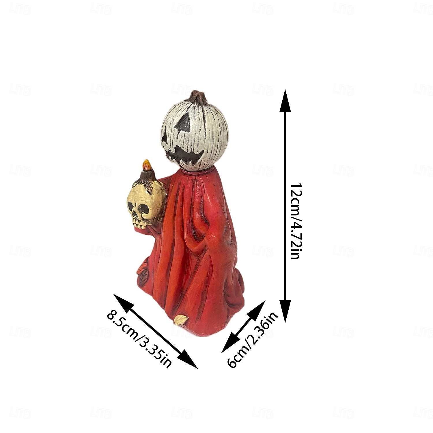 Statuetta in resina raffigurante una zucca di Halloween, decorazione da tavolo a forma di strega con mantello, decorazione spettrale per la casa, per ingresso, mensola, scaffale, esposizione interna del 2025 a $19.49 –P1