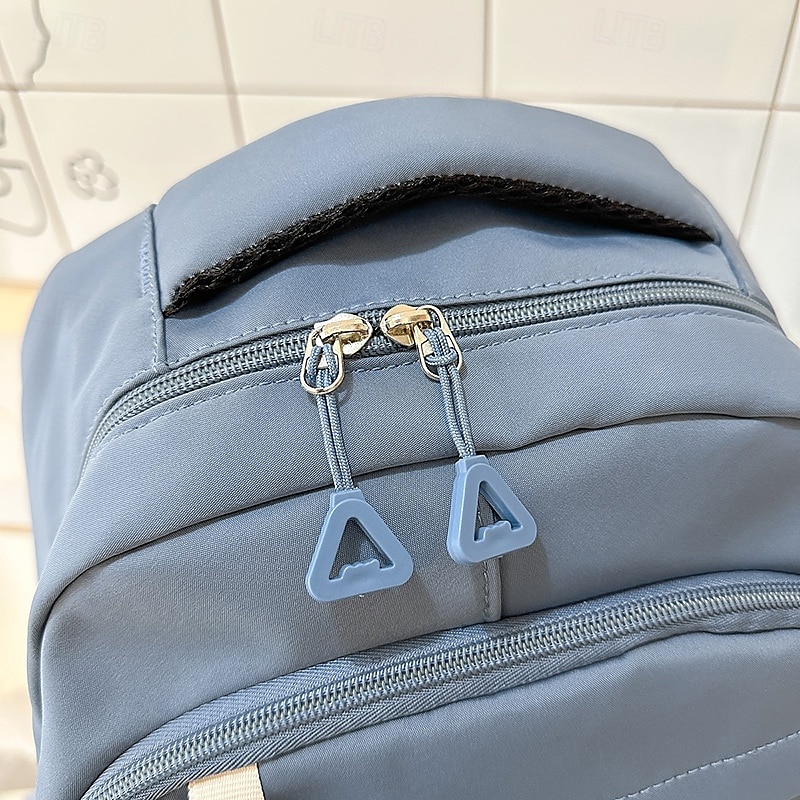 Sac à dos d'école noir pour adolescent avec motif patch et pochette – sac à dos élégant pour les collégiens et les lycéens, prêt pour la rentrée de 2025 ? $29.99 –P1