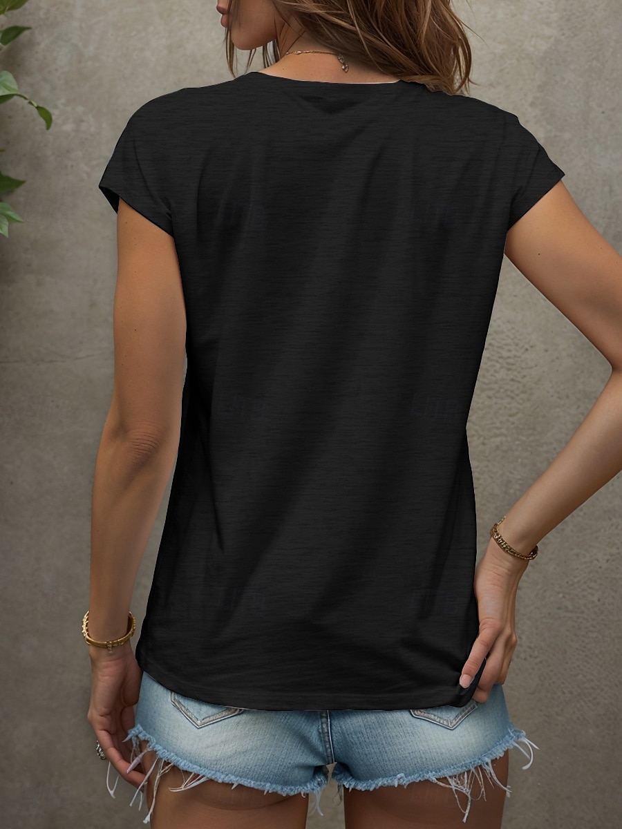 Débardeur camisole à lettres graphiques pour femmes, vintage, élégant, classique, sans manches, manches courtes, col en V, hauts classiques, vêtements de vacances quotidiens, imprimé noir, blanc, de 2025 ? $17.99 –P2