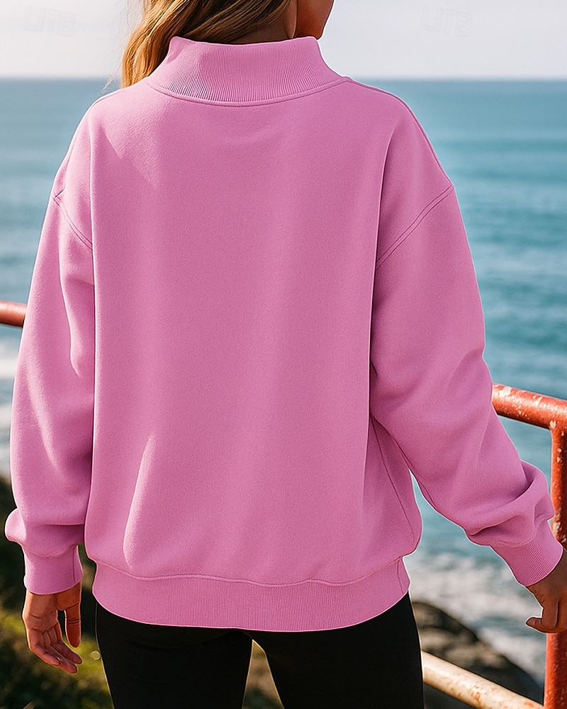 Per donna Felpa in pile Felpa pullover Manica Lunga Top Athleisure Tinta unita Calore Termico Antivento Escursionismo Allenamento Corsa abbigliamento sportivo Abbigliamento sportivo Nero Bianco Rosa del 2025 a $17.99 –P3