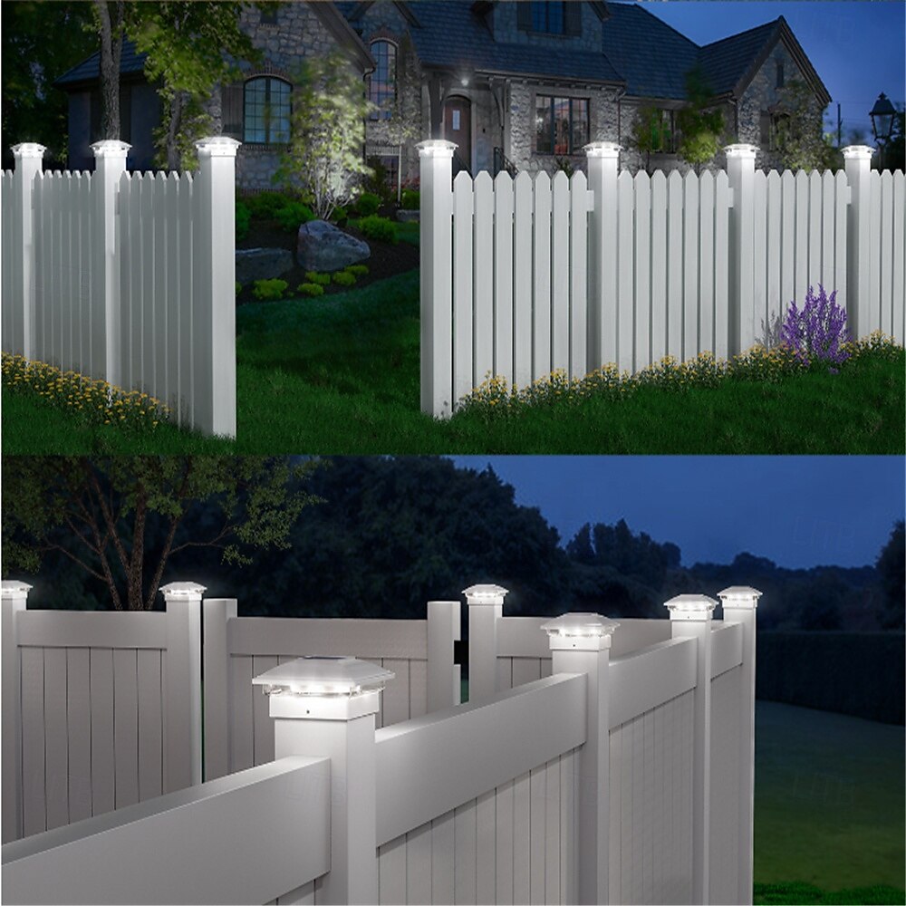 Fari a colonna solari con luce calda e bianca integrati, luci a colonna 4x4 per esterni, impermeabili, per giardino, terrazza, recinzione decorativa, 1 pz. del 2025 a $29.99 –P1