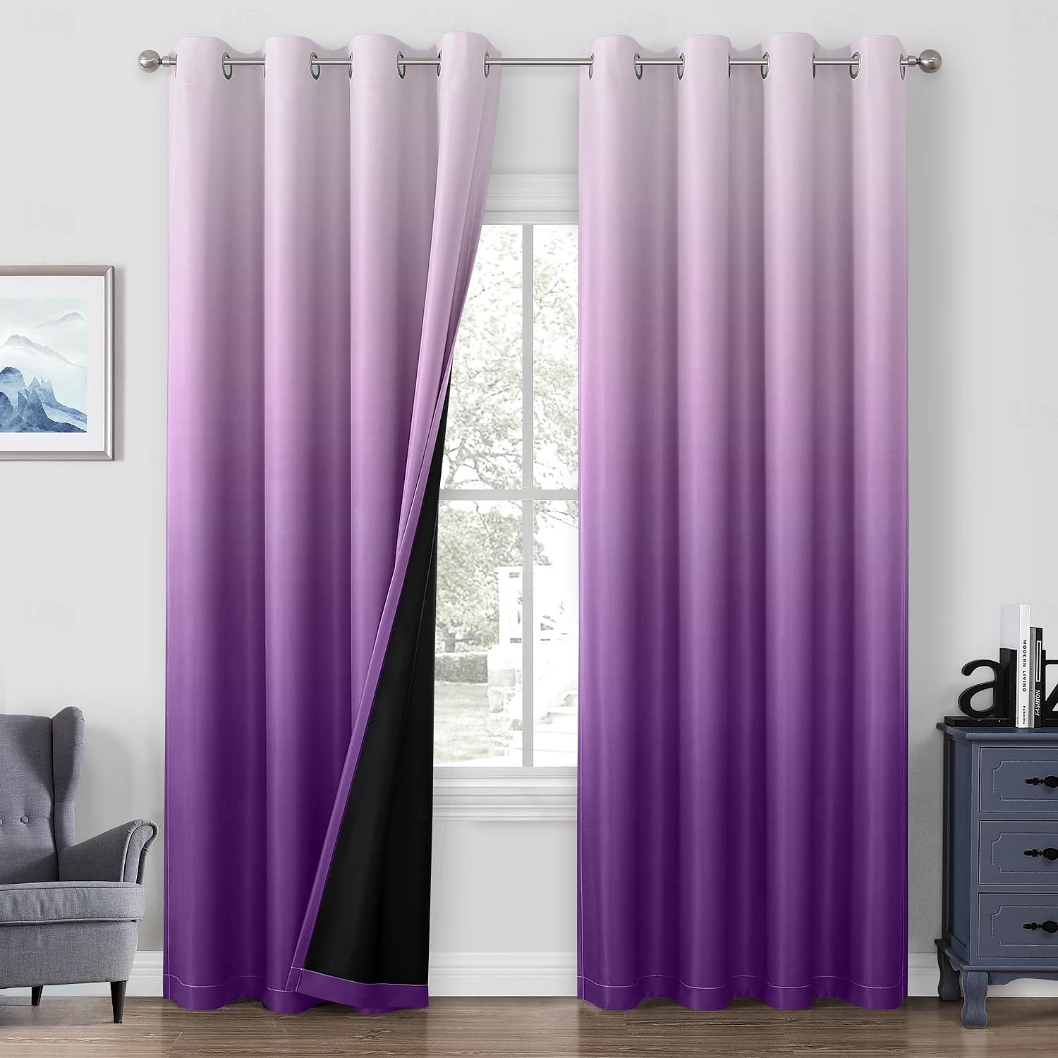 Cortinas 2025 nuevas cortinas opacas impresas en 3D con bloqueo total de luz, cortinas recubiertas con diseños gráficos únicos, paneles de ventana modernos para dormitorio o sala de estar 2025 - $87.99 –P17