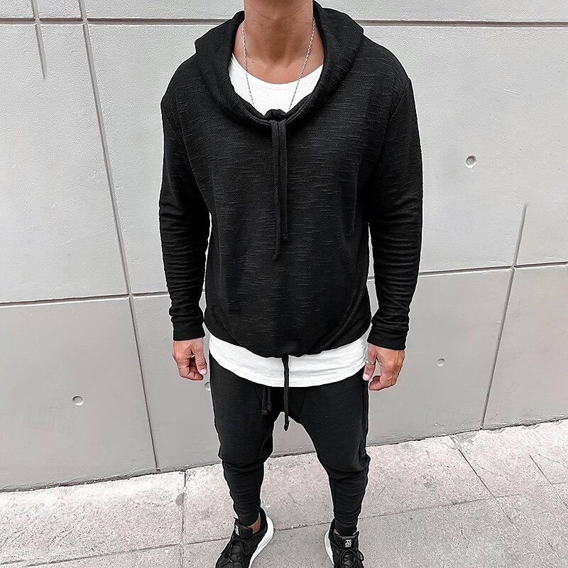Per uomo Felpa con cappuccio Tuta da Ginnastica Set di felpe con cappuccio Nero Bianco Blu Cachi Con Cappuccio Semplice Coulisse Sport & Outdoor Quotidiano Ferie Poliestere Streetwear Essenziale del 2025 a $42.99 –P8
