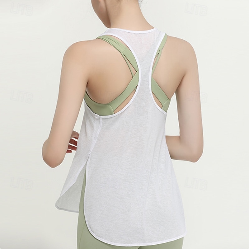 Damskie Kamizelka do jogi Czołg Szybkie wysychanie Oddychający Bez rękawów Sport Jednokolorowe Top Dla Siłownia Obuwie sportowe Pilates Odzież sportowa 2025 - $17.99 –P4