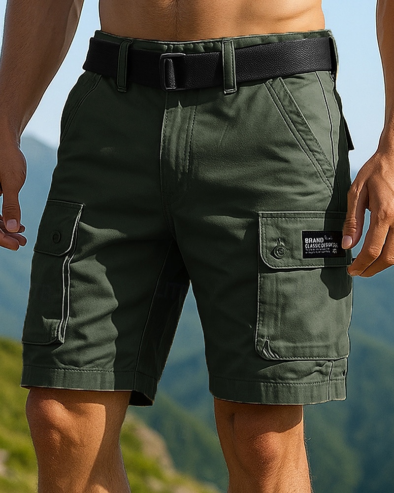 Hombre Pantalones cortos de carga Al aire libre Ajuste regular Impermeable Resistente al Viento Prendas de abajo Bolsillo Negro Verde Algodón Camping / Senderismo Corriendo S M L XL XXL 2025 - $25.99 –P5