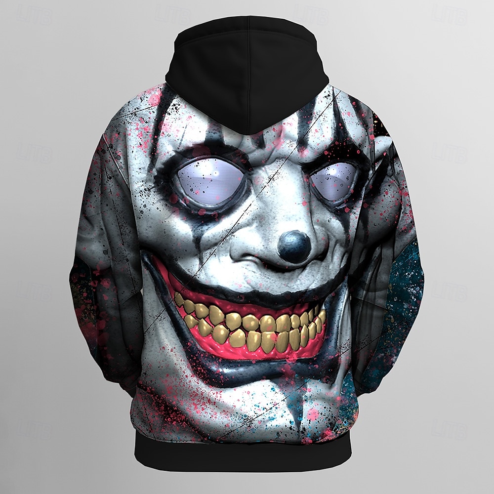 Pánské mikiny s kapucí s grafickým potiskem Tom Wood Joker, mikina s kapucí, kulatý výstřih, punk, klub, streetwear, černá, stahovací šňůrka, grafický, podzim, zima, designérský 2025 - $26.99 –P2