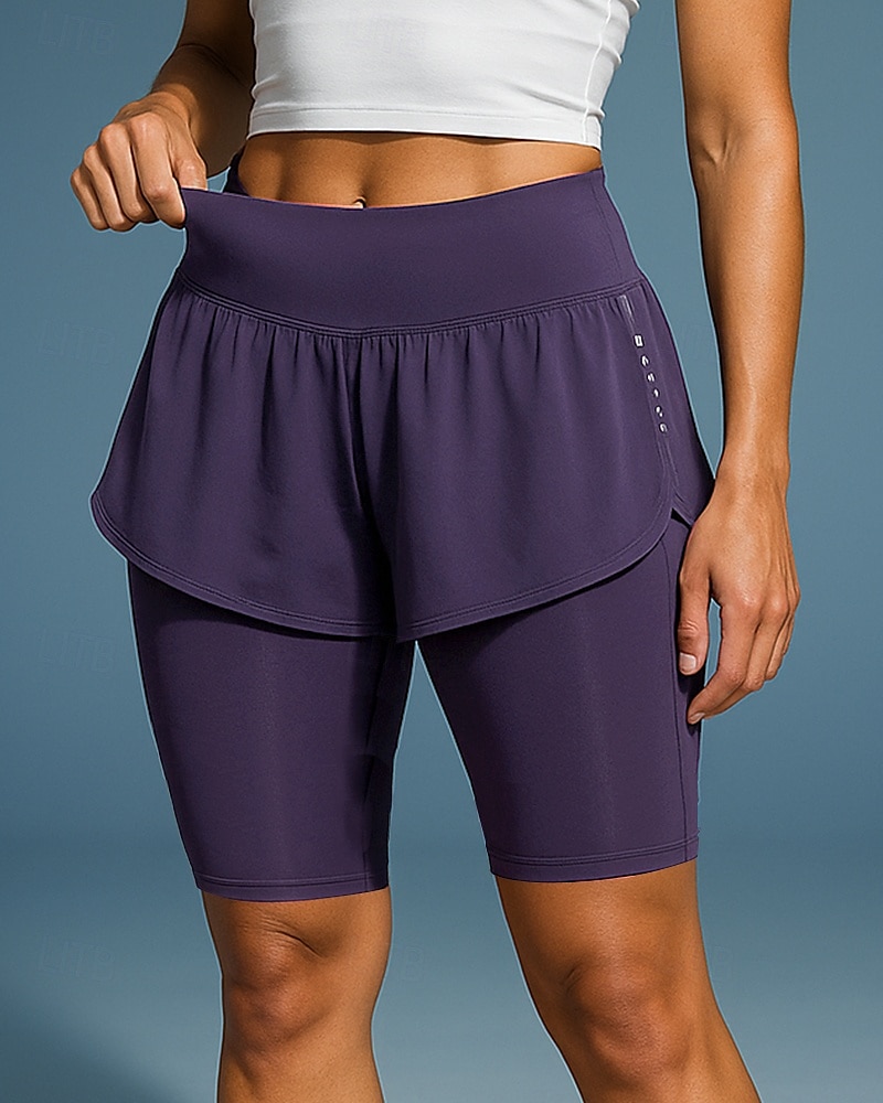 Per donna Pantaloncini da corsa con collant Shorts da allenamento 2 in 1 Vita Alta Pantaloni Athleisure Palestra Allenamento Asciugatura Rapida Traspirante Allenamento in Palestra All'aperto Corsa del 2025 a $13.99 –P3