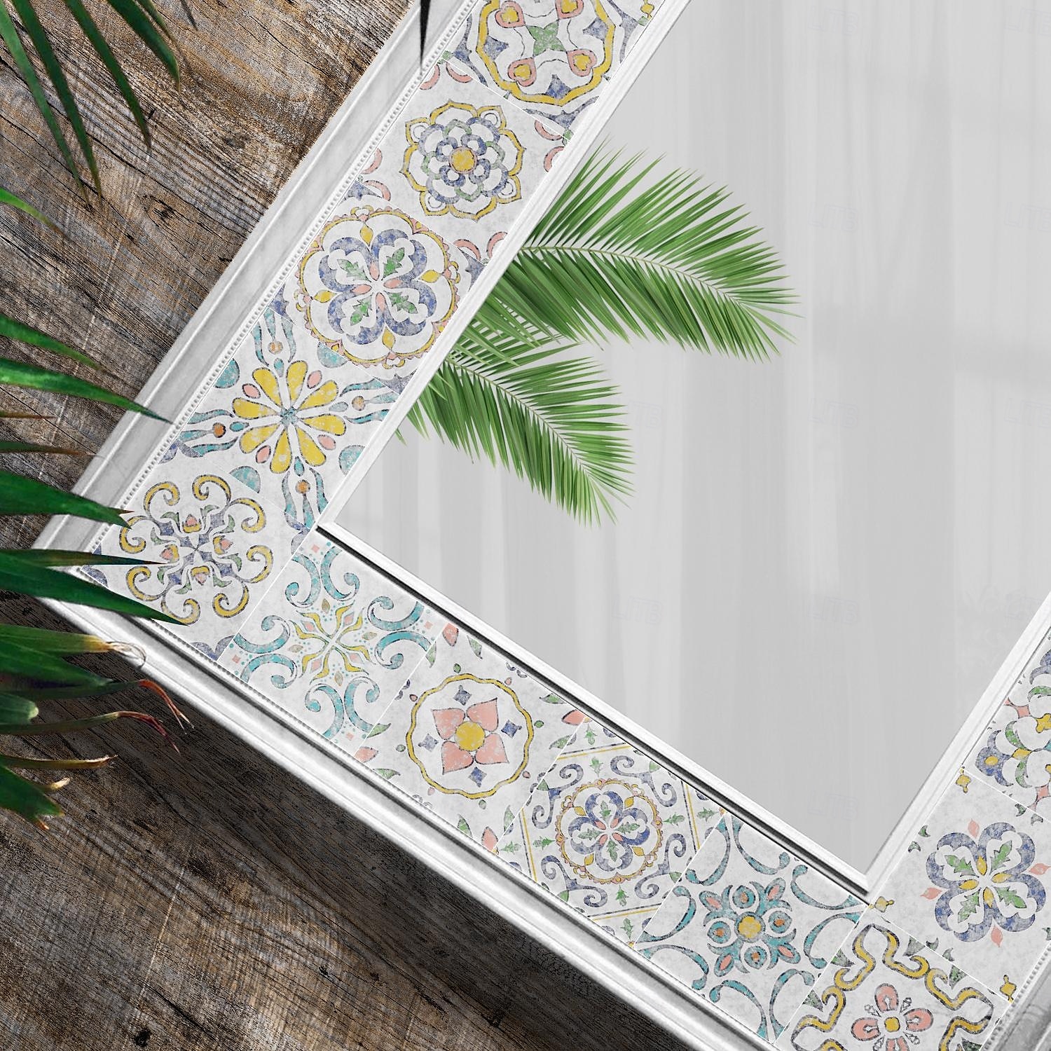 Adesivos de azulejo estilo marroquino 24 peças, decalques de parede de PVC com película de cristal espessada, à prova d'água &Decoração de parede de azulejo retrô removível e à prova de óleo para de 2025 por $10.99 –P9