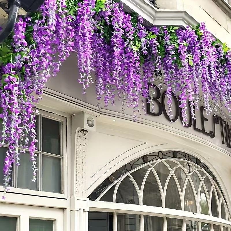 Pacote com 36 flores artificiais penduradas em glicínias, guirlanda de videira roxa de 3,6 pés de comprimento para casamento, jardim, parede, cerca, decoração de festa de 2025 por $30.99 –P6