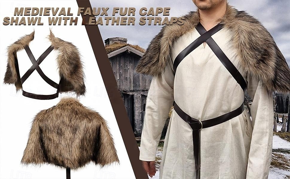 Juego de 6 piezas de disfraz vikingo renacentista medieval pirata ca
