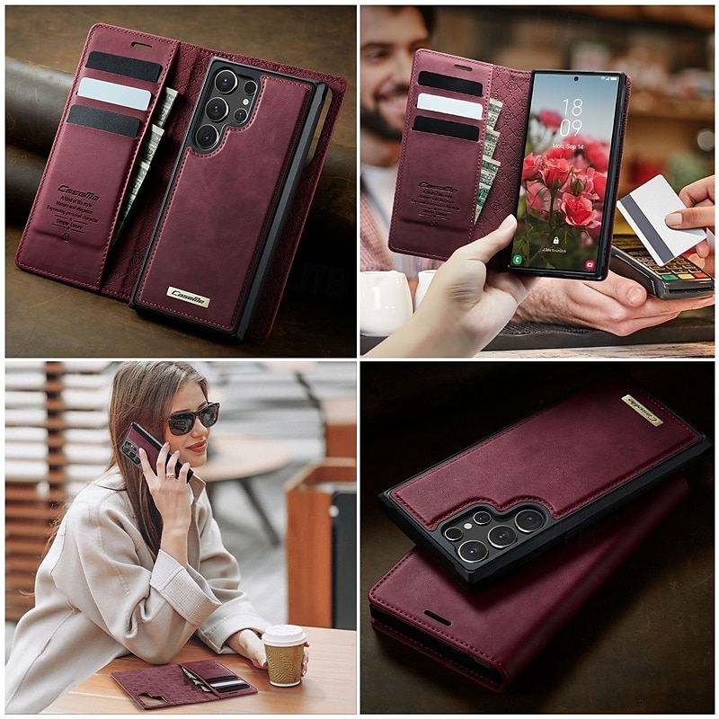 телефон Кейс для Назначение SSamsung Galaxy S25 Плюс S25 Ультра S24 S23 S22 S21 Ultra Plus А55 А35 А25 А15 5Г A55 5G A54 A34 A14 Кошелек для карт со стендом Съемный Магнитный Ретро ТПУ Кожа PU 2025 - $24.99 –P8