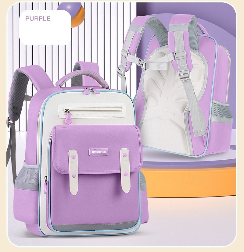 Barn Pojkar Flickor ryggsäck Skolväska Funktionell ryggsäck Skolryggsäck bokväska Skola Polyester Justerbara Stor kapacitet Vattentät Dragkedja Rodnande Rosa Blå Purpur 2025 - $26.99 –P6