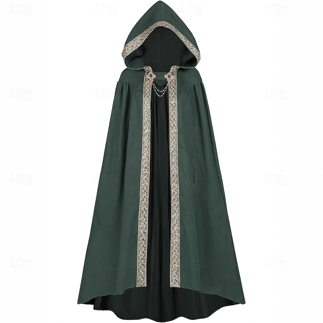 Retro Středověké Renesanční Pláštěnka Přehoz plášť s kapucí Upír Unisex Keltské Fantazie předvečer Všech svatých Karneval Výkon LARP Dospělí Přehoz Celý rok 2025 - $34.99 –P6
