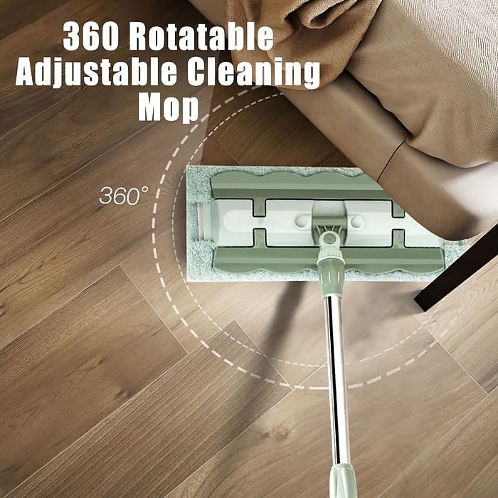 Queens Finders, mocio in microfibra girevole a 360 gradi, mocio piatto regolabile con manico in acciaio inossidabile e 4 panni lavabili riutilizzabili per la pulizia della casa del 2025 a $23.99 –P18