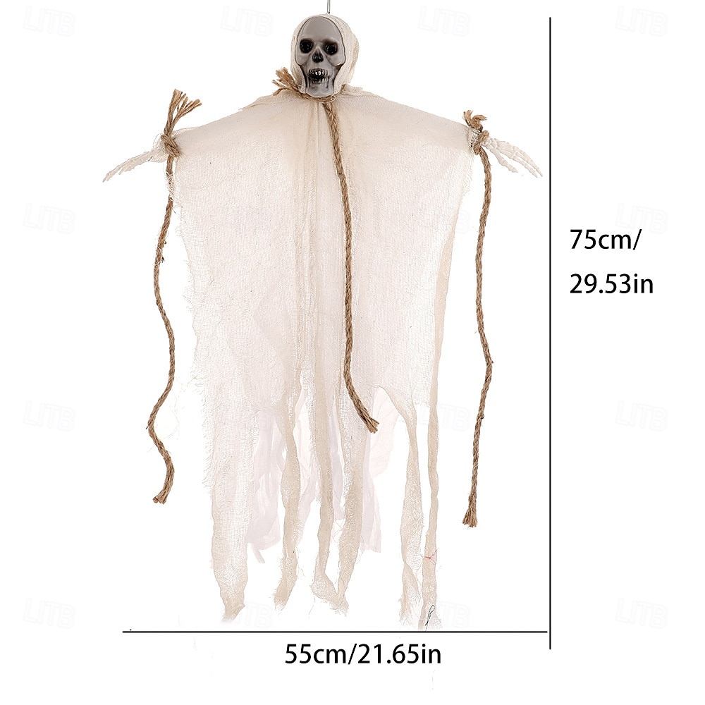 2er-Pack hängende Halloween-Dekorationen mit Skelettgeistern, Sensenmänner für Halloween-Außendekorationen, fliegendes Halloween-Skelett-Geist, Spukhaus-Requisite, Party-Dekor 2025 - $12.99 –P1