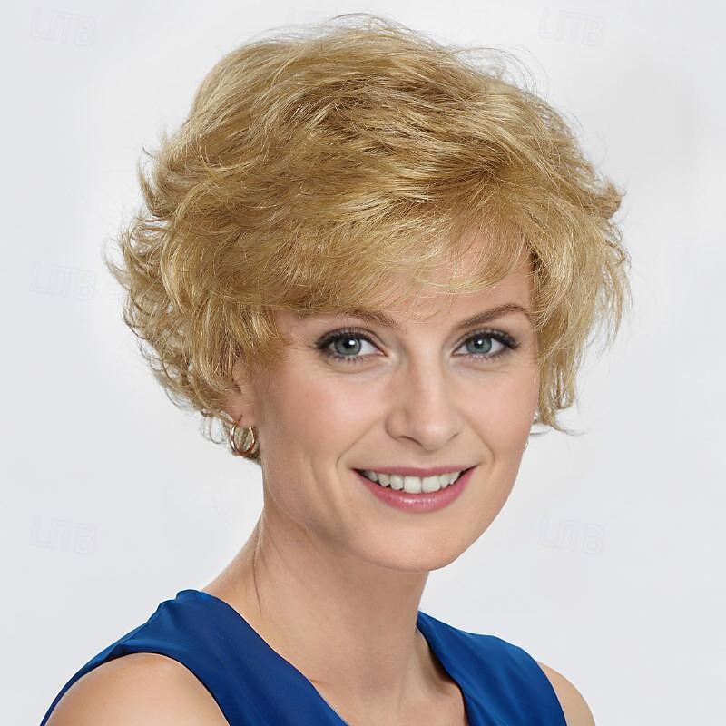 Perruque de mode pour femmes, cheveux synthétiques argentés, perruques courtes bouclées, perruques synthétiques naturelles moelleuses pour usage quotidien de fête de 2025 ? $18.49 –P4