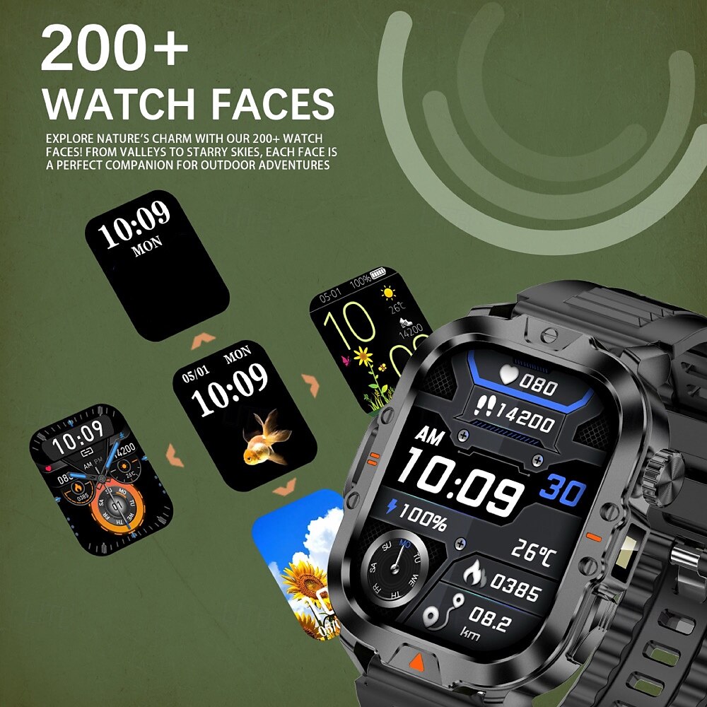 Relógio inteligente 2,01 polegadas smartwatch fitness relógio de corrida bluetooth pedômetro lembrete de chamada rastreador de atividades compatível com android ios homens longa espera à prova d'água de 2025 por $34.99 –P9