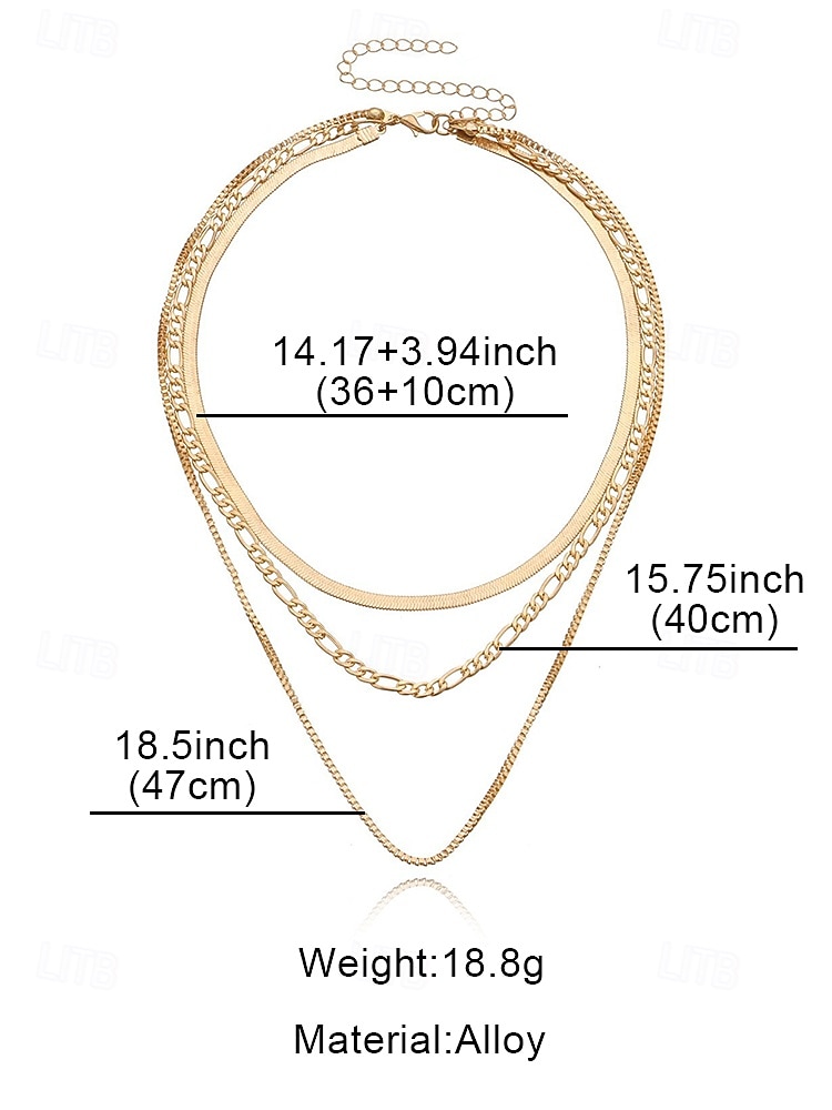 Women's Gold Layered Chain Necklace – Alloy Choker Set, Trendy Minimalist Jewelry for Parties, Dates and Night Out 2025 - $9.99 –P7