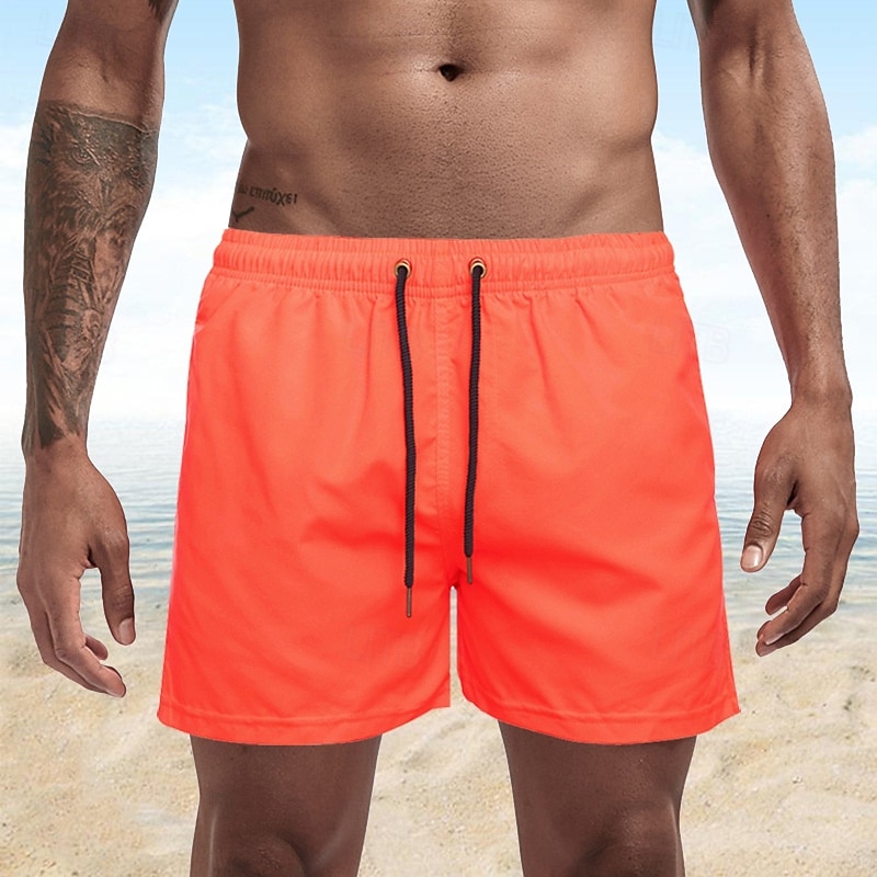 Homens Calção Justo de Natação Shorts de Natação Bermuda de Surf Tecido Secagem Rápida Respirável Cintura elástica Com Cordão Férias Praia Havaiana Casual Azul Lago Preto de 2025 por $13.99 –P8