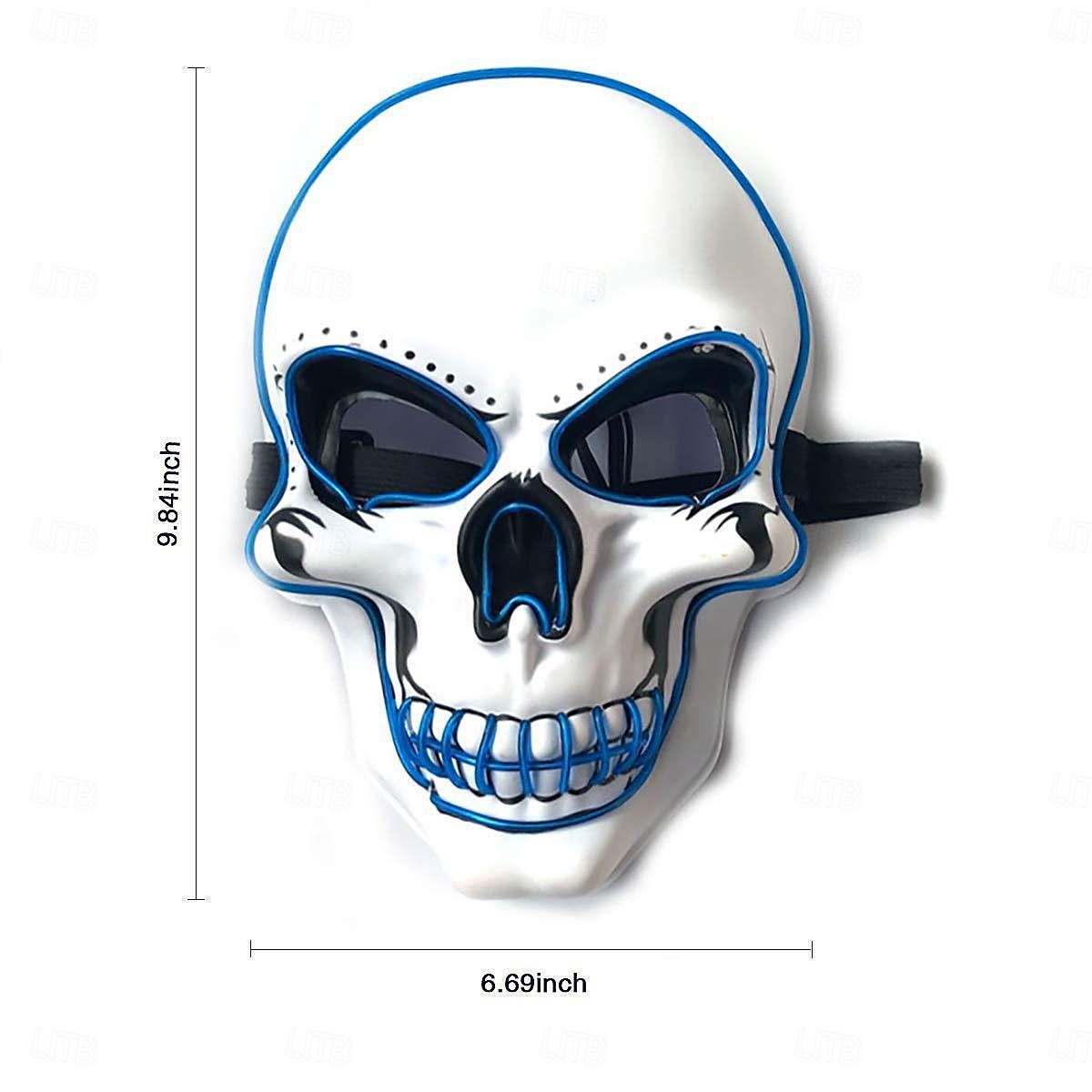 Schelet Craniu Halloween Mască Mască LED Infricosator Strălucitor în Întuneric Aprinde LED-ul Adulți Bărbați Pentru femei Unisex Halloween Carnaval Performanță Petrecere Costume de Halloween ușoare 2025 - $8.49 –P1