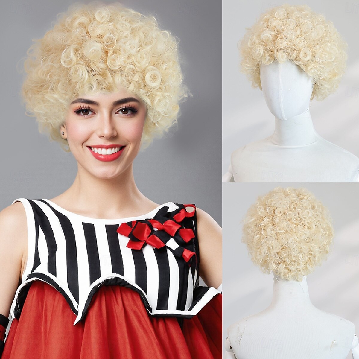 10‑Inch Gold African Curl Wig for Women – Full Bangs, Long Synthetic Hairpiece, Perfect for Halloween Cosplay & Party Looks 2025 - $28.99 –P1