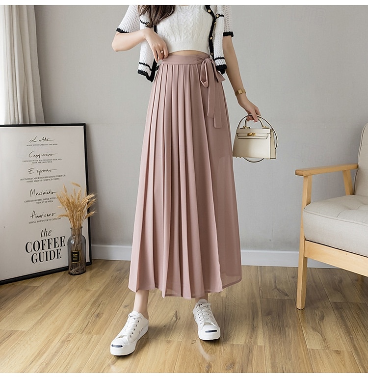 Per donna Gamba larga Chinos Casual Lunghezza intera Naturale Semplice Gamba larga Coulisse Comodo Traspirabilità Casual Quotidiano Nero Rosa Blu Primavera Autunno Vestibilità comoda del 2025 a $22.99 –P7