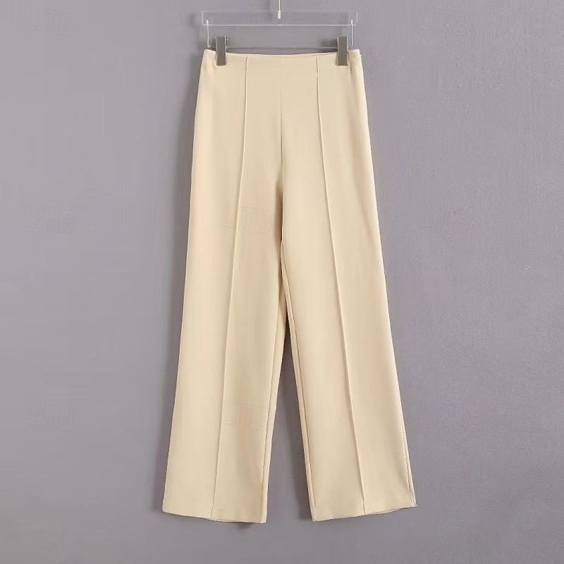 Per donna Pantaloni Eleganti Gamba larga Pantaloni Moda Streetwear Lunghezza intera Vita Alta Semplice Elastico in vita Traspirabilità Confortevole Streetwear Abbigliamento quotidiano Uscire Nero del 2025 a $24.99 –P6