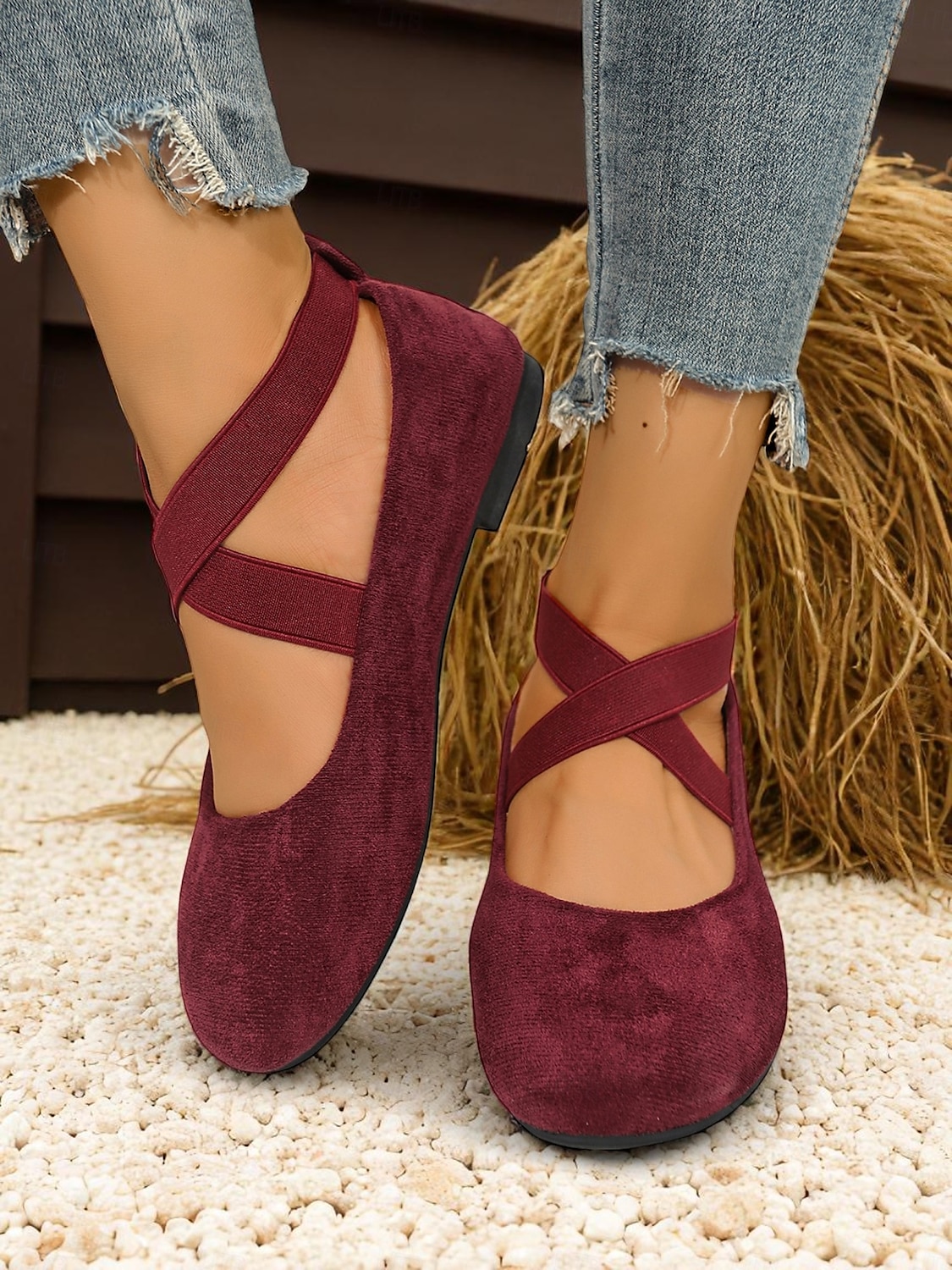 Pantofi sport pentru femei cu vârf lat și baretă încrucișată – pantofi casual confortabili pentru purtare zilnică, picnicuri în grădină și weekenduri la fermă 2025 - $24.99 –P2