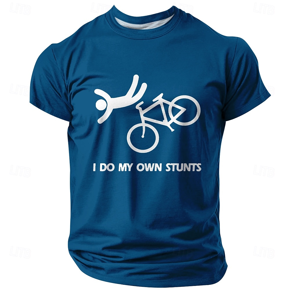 Maglietta divertente da uomo con la scritta "I do my own stunts", a maniche corte, con stampa 3D, girocollo, alla moda, basic, casual, da strada, per tutti i giorni, estate e primavera, abbigliamento del 2025 a $17.99 –P1