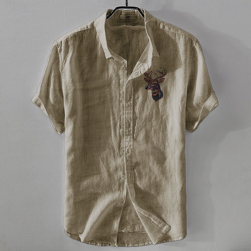 Per uomo Camicia di lino Camicia casual Camicia in cotone e lino Camicia con Bottoni Con Motivo Animale Vacanza Abbigliamento quotidiano Bianco Blu marino scuro Azzurro cielo Cachi Manica Corta Bavero del 2025 a $20.99 –P5