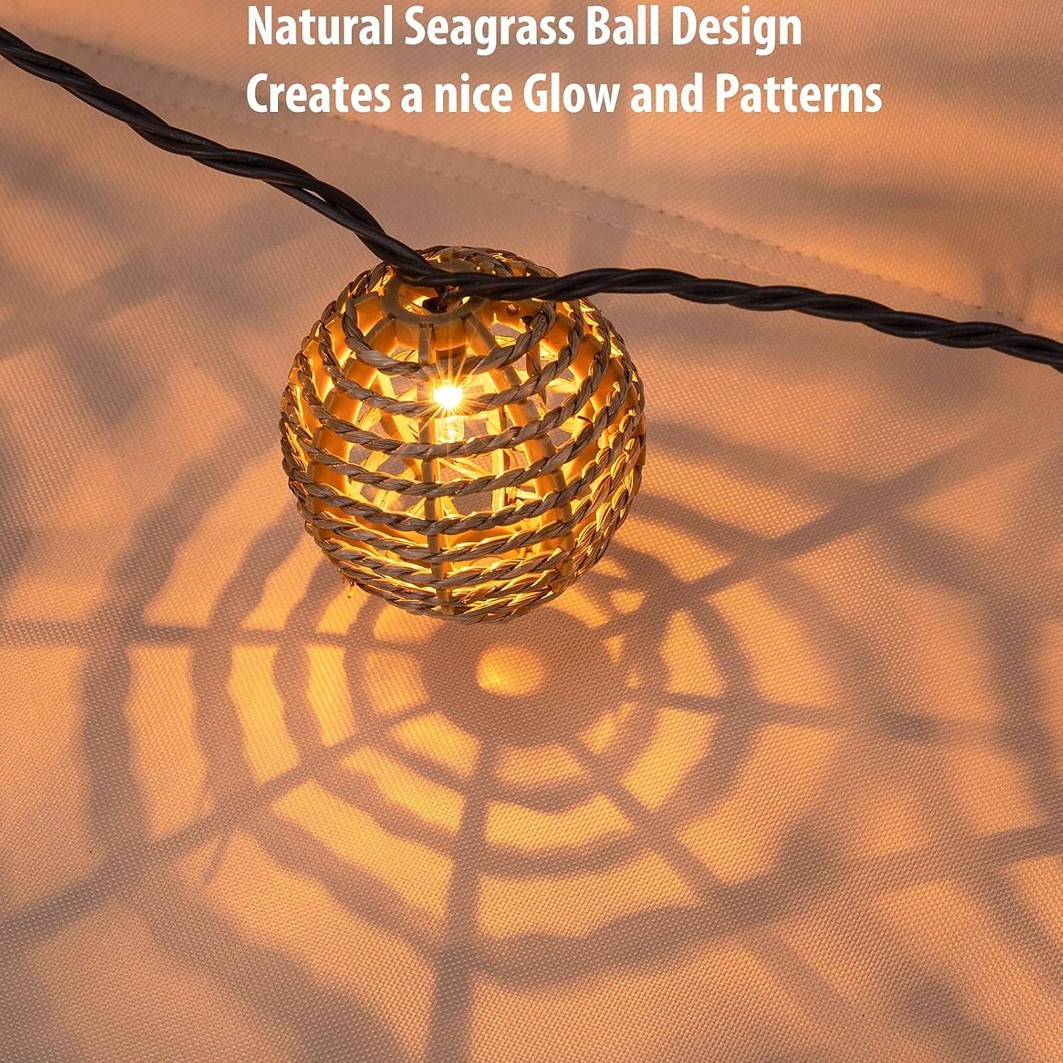 Rattan Wire Ball Style Decorative Lantern String Lights - 10 Lights Globe Rattan Wicker Ball String Lights Indoor Outdoor Patio String Light for Home Pergola Porch Party Backyard 2025 - $32.99 –P9
