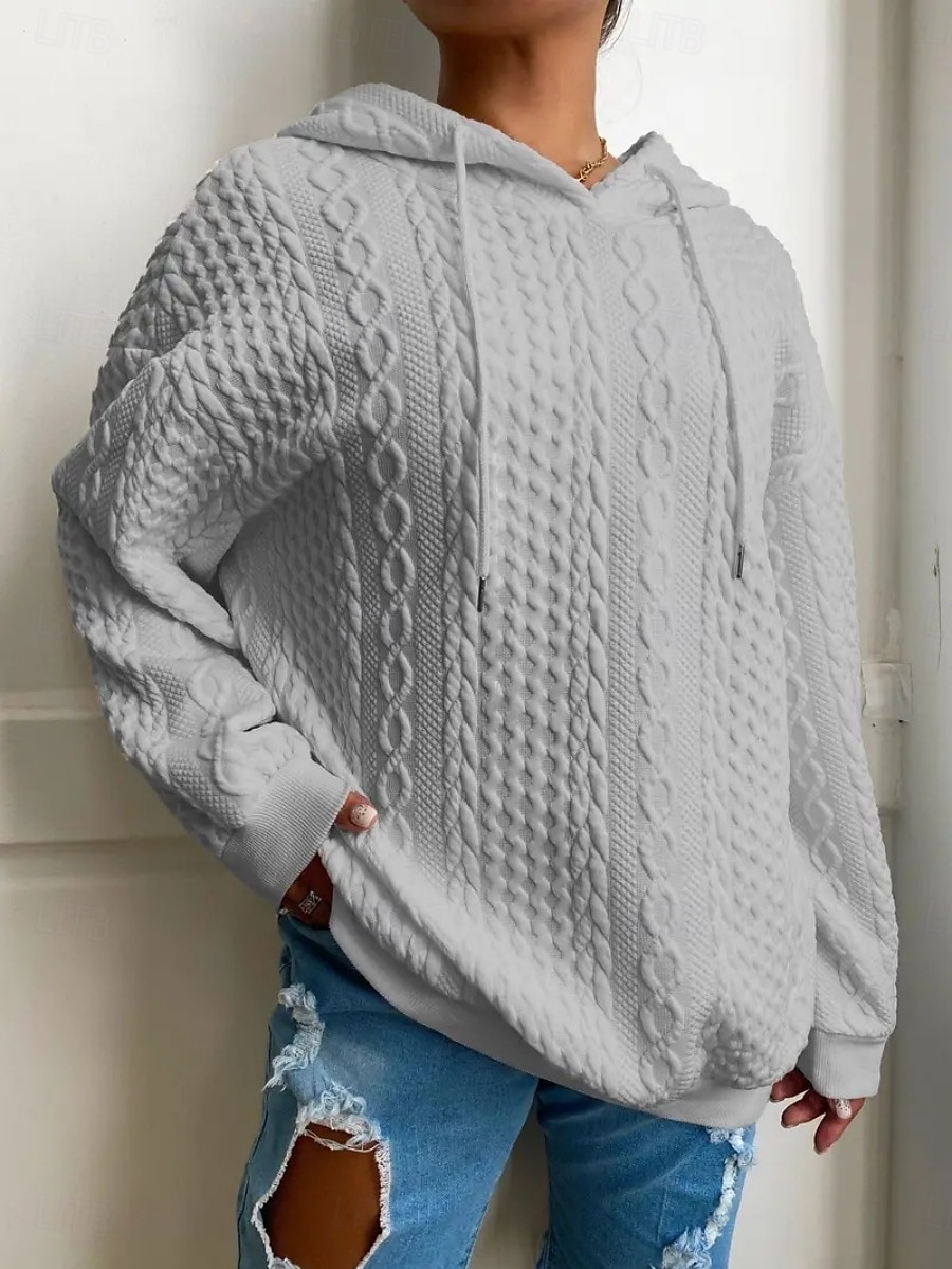 Femmes Sweat à capuche Uni Occasionnel manche longue À capuche Hauts Réguliers Rue Tenue Quotidienne Noir Blanche Rose Claire Rouge Bleu Automne Hiver de 2025 ? $27.99 –P27