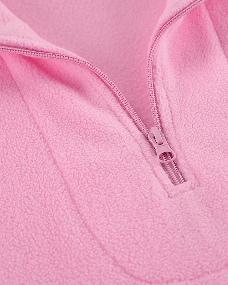 Damskie Pullover Plemienny Moda miejska Codzienny Wygodny Długi rękaw Wysoki Zwykłe topy Ulica Święto Wyjściowe Nadruk Quarter Zip Rumiany róż Jesień 2025 - €28.99 –P6