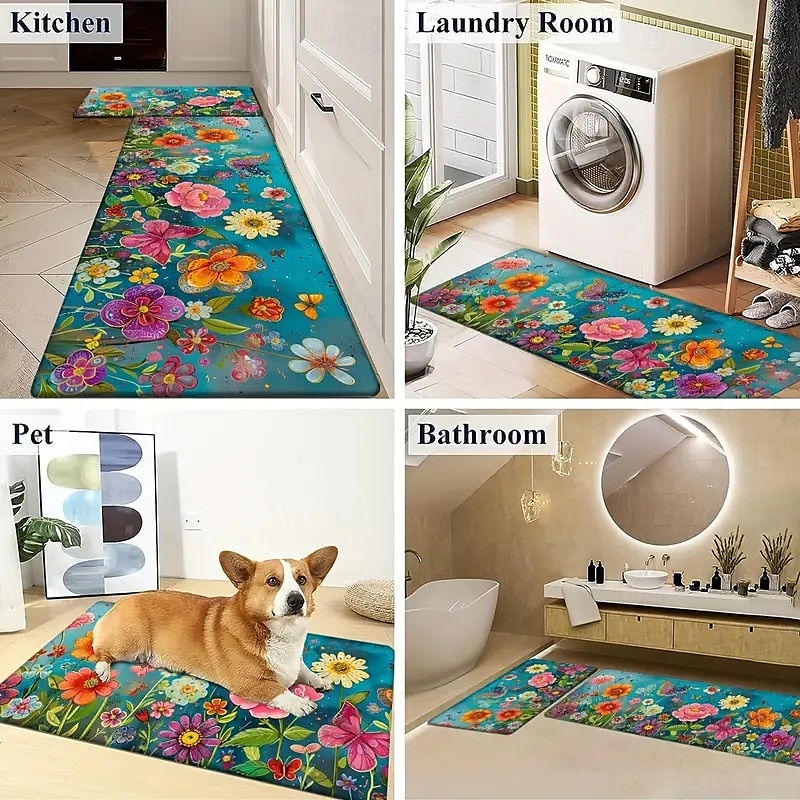 Sunflower Series Long Kitchen Mat - Non-Slip, Stain-Resistant, Absorbent Rug for Entryway & Home Use 2025 - $7.49 –P5