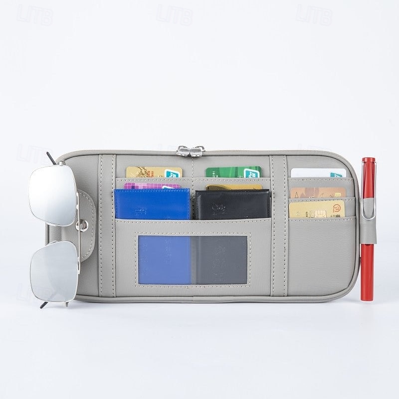Borsa portaoggetti per visiera parasole per auto, custodia multifunzionale per visiera parasole con porta carte, tasca porta documenti, passante per penna, custodia per CD per accessori interni auto del 2025 a $20.99 –P8