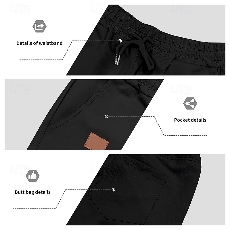 Pánské Kraťasy Chino šortky Letní šortky Plážové šortky Neformální šortky Šňůrky Elastický pas Bez vzoru Pohodlné Délka kolen Denní Venkovní Streetwear Módní Klasický styl Khaki Lehce elastické 2026 - $18.99 –P4